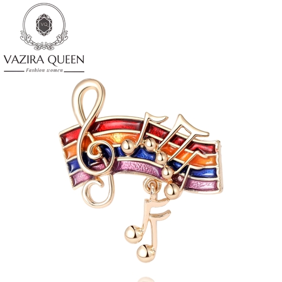 VQ Music Note Brooch - Picture 1 of 6